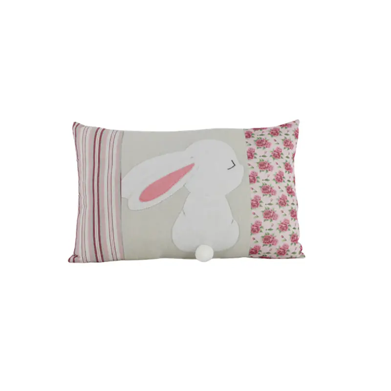Qixiang Craft Gifts Co., LTD Easter 14 "x18" throw pillow embroidered cute rabbit