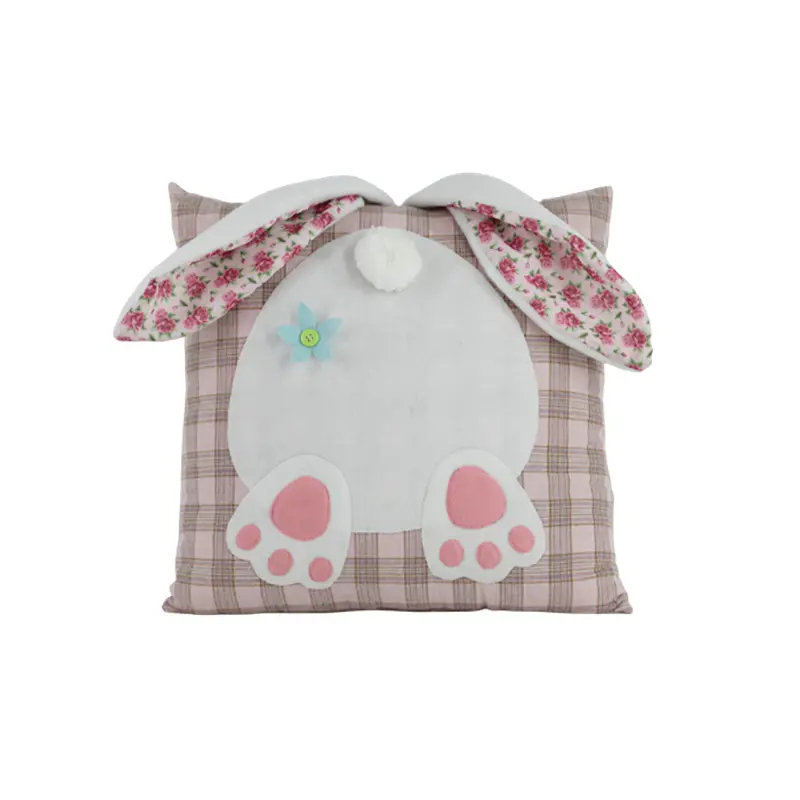Qixiang Craft Gifts Co., LTD Easter 14 "x18" throw pillow embroidered cute rabbit
