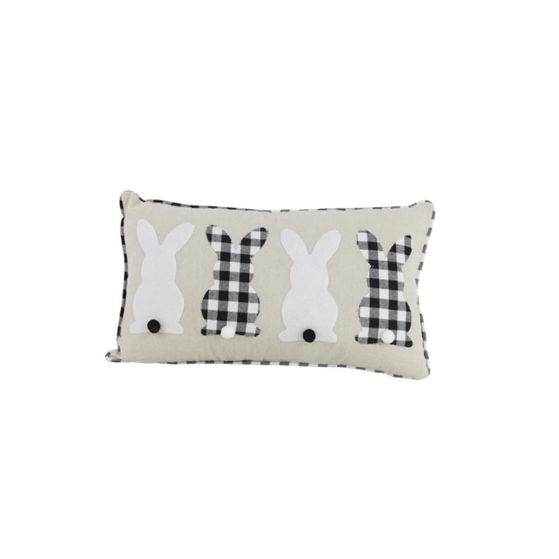 Qixiang Craft Gifts Co., LTD Easter 14 "x18" throw pillow embroidered cute rabbit