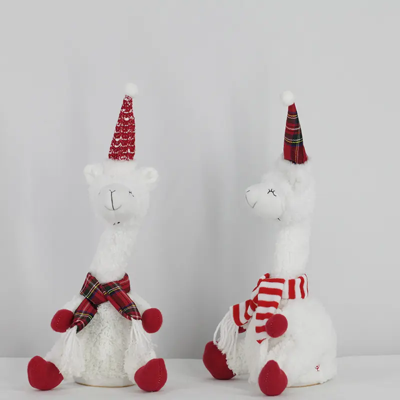 Can sing and dance on a recorded Christmas stuffed alpaca