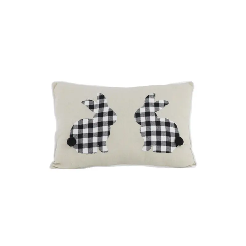 Qixiang Craft Gifts Co., LTD Easter 14 "x18" throw pillow embroidered cute rabbit