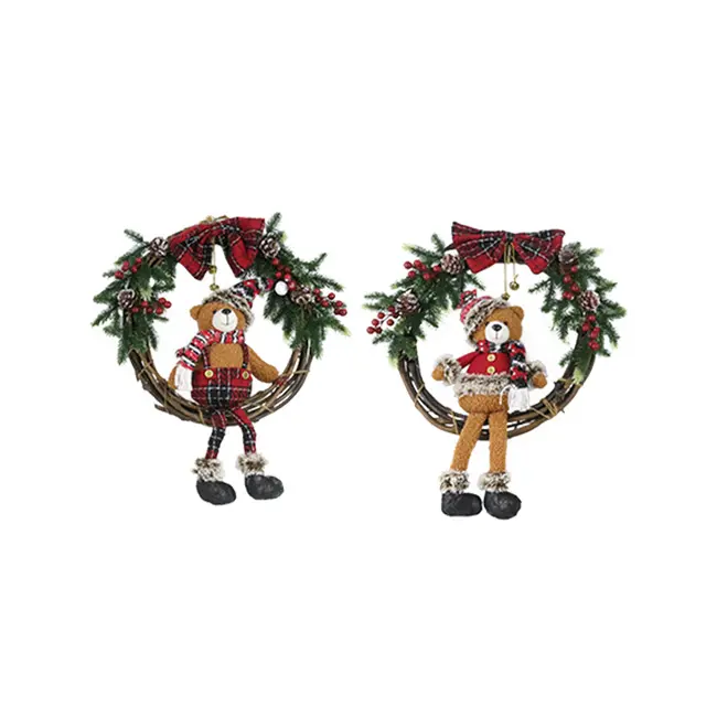 22 "red black tie rattan ring Brown bear 2 assistant