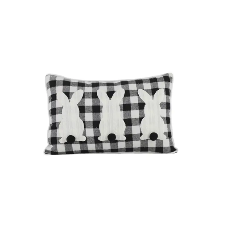 Qixiang Craft Gifts Co., LTD Easter 14 "x18" throw pillow embroidered cute rabbit
