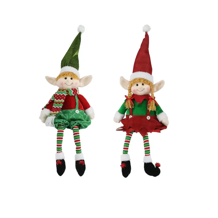 Red and green are standing seated elves